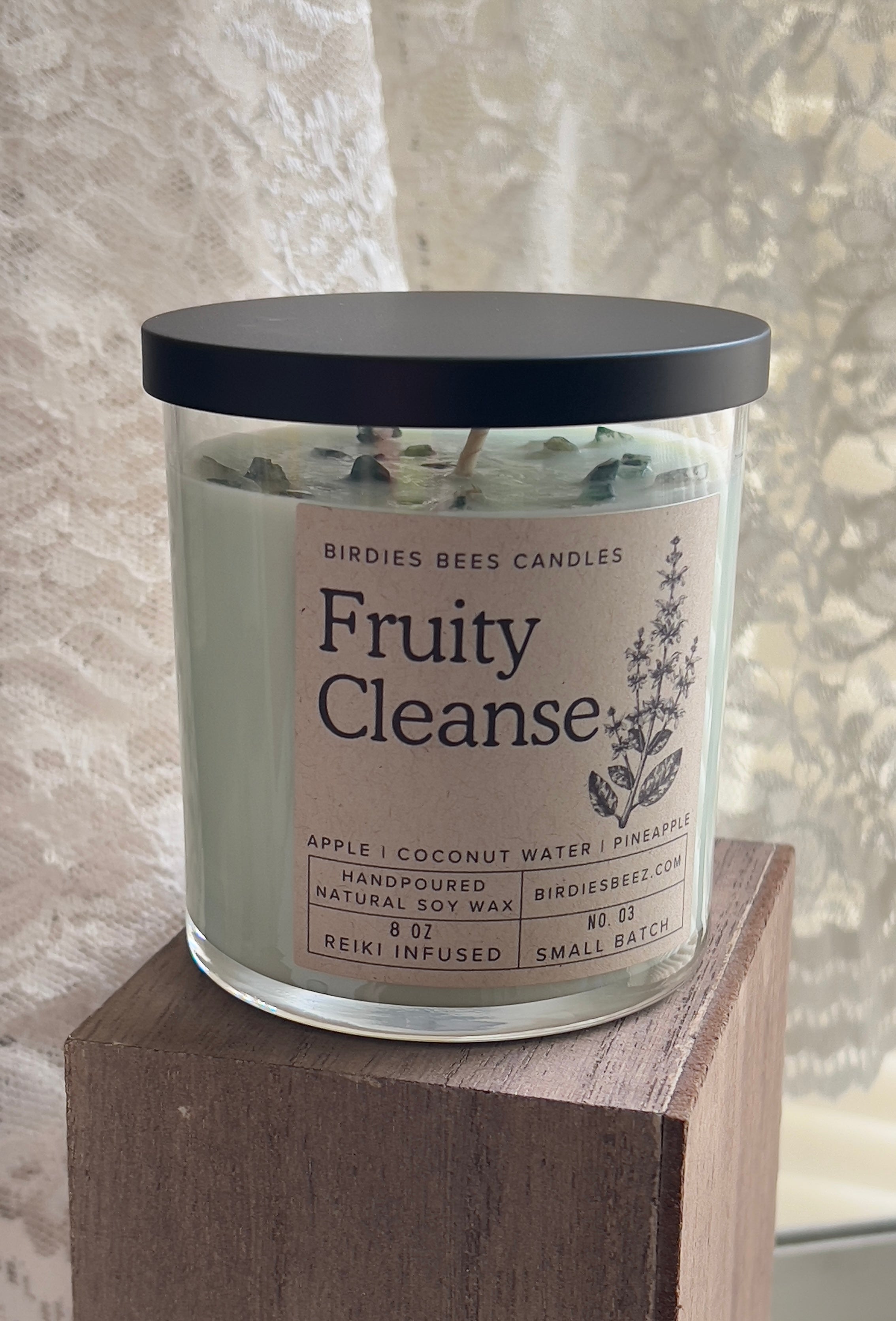 Fruity Cleanse Candle 8 oz. | Apple, Sage & Pineapple Scent