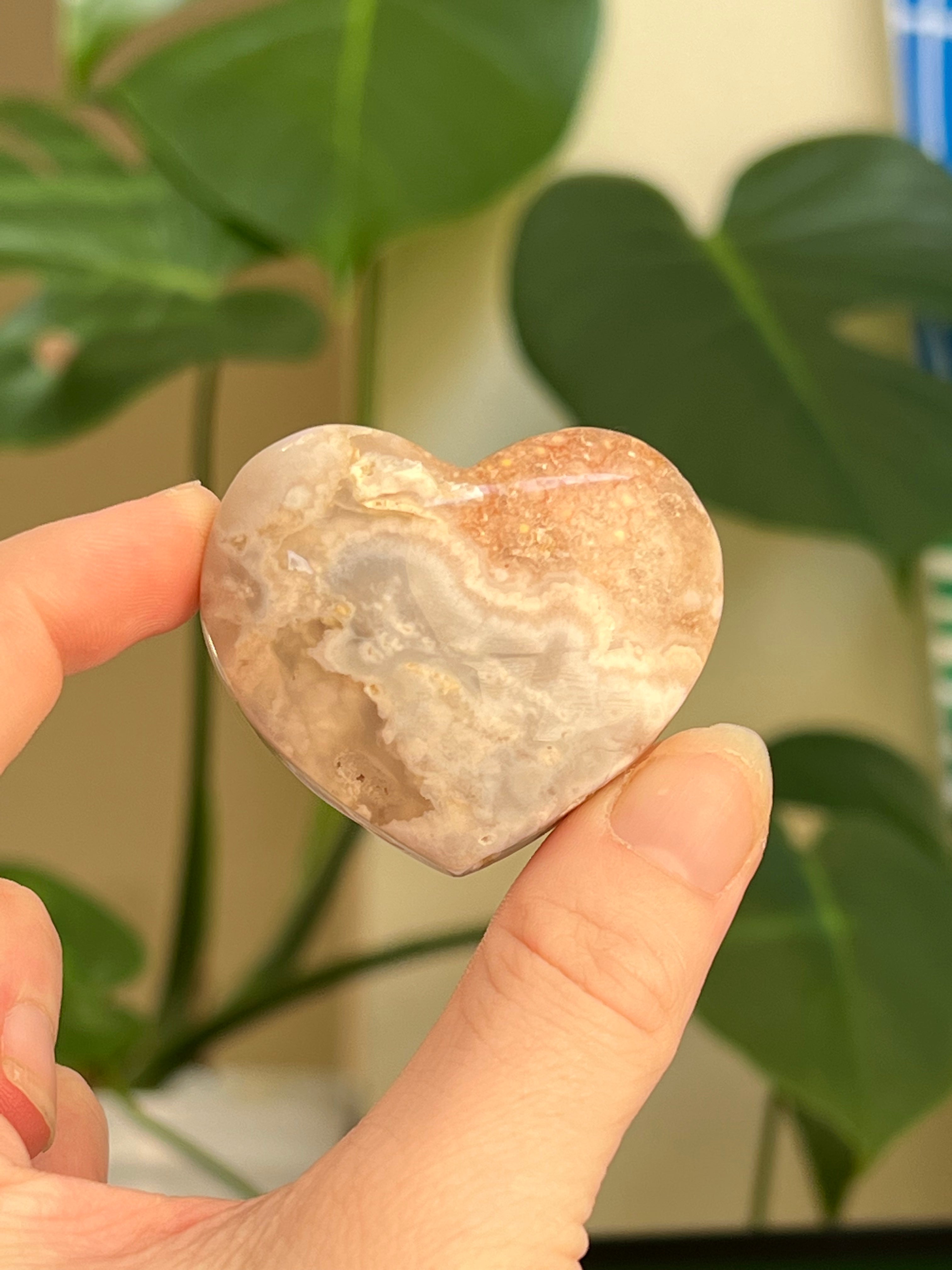 Flower Agate Heart | B